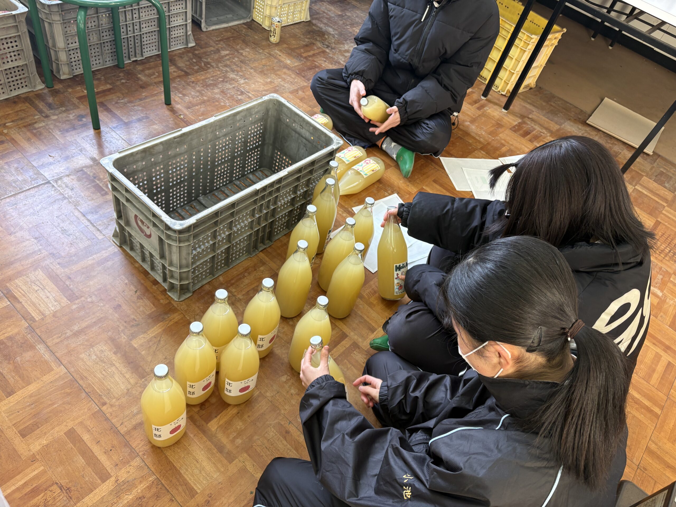 完熟リンゴのジュースができました！